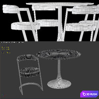 Kelly Wearstler Table and Studio chair 3D Model Vray, Corona