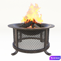 Fire pit 3D Model Vray, Corona