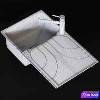 Sink Smeg Mixer Concetto 3D Model Vray, Corona