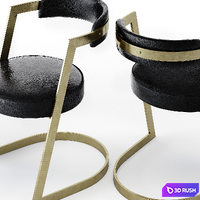 Kelly Wearstler Table and Studio chair 3D Model Vray, Corona