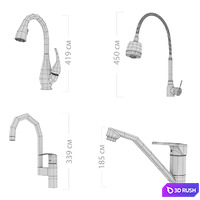 Kitchen faucets 3D Model Vray, Corona