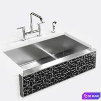 Kitchen Sink KOHLER Tailor 3D Model Vray, Corona