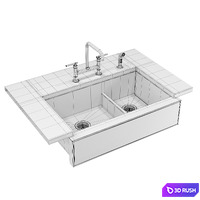 Kitchen Sink KOHLER Tailor 3D Model Vray, Corona