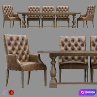 Bennett Parsons Leather Armchair / 17th s. Monastery 3D Model Vray, Corona