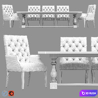 Bennett Parsons Leather Armchair / 17th s. Monastery 3D Model Vray, Corona