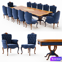 Table and chairs ANNIBALE COLOMBO 3D Model Vray