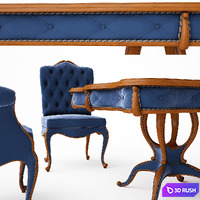 Table and chairs ANNIBALE COLOMBO 3D Model Vray