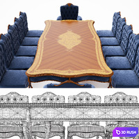 Table and chairs ANNIBALE COLOMBO 3D Model Vray