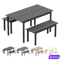MUUTO Linear Steel Garden Set 3D Model Vray, Corona
