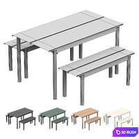 MUUTO Linear Steel Garden Set 3D Model Vray, Corona