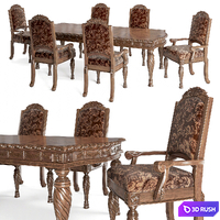 Ashley North Shore Dining Room chair-table 3D Model