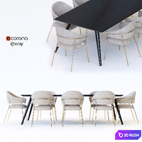 Dinning table 3D Model Vray, Corona