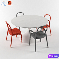 Midj Clessidra Table And Chair 3D Model Vray, Corona