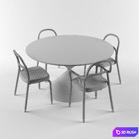 Midj Clessidra Table And Chair 3D Model Vray, Corona