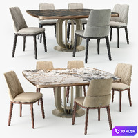 Cattelan Italia Belinda chair Soho table 3D Model Vray