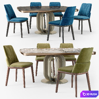 Cattelan Italia Belinda chair Soho table 3D Model Vray