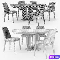 Cattelan Italia Belinda chair Soho table 3D Model Vray
