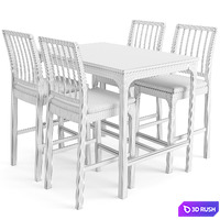 Table and chair Ekedalen 3D Model Vray, Corona
