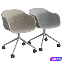 Fiber Armchair Swivel Base W. Castors 3D Model Corona