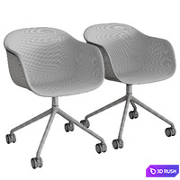 Fiber Armchair Swivel Base W. Castors 3D Model Corona