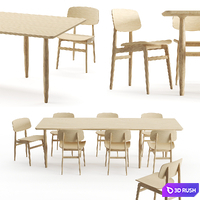 Dining chair and table - Norr11 3D Model Vray