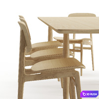 Dining chair and table - Norr11 3D Model Vray