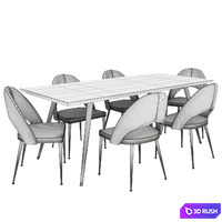 Dining set 02 3D Model Vray