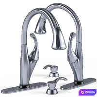 Delta Addison Kitchen Faucet, Pilar Soap Dispenser 3D Model Vray