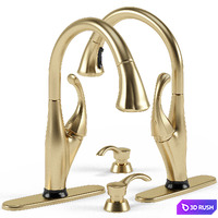 Delta Addison Kitchen Faucet, Pilar Soap Dispenser 3D Model Vray