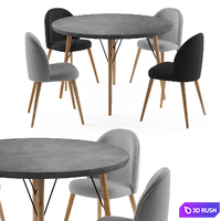 CLEVELAND table with MAURICETTE chairs 3D Model Vray