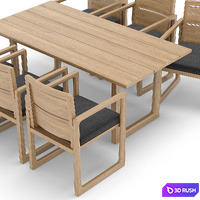 RH Outdoor Navaro restangular table-chair 3D Model Vray