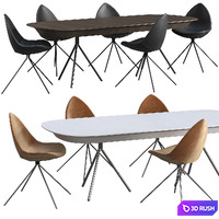 Dinning table BoConcept Ottawa + chair BoConcept Ottawa 3D Model Corona