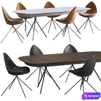 Dinning table BoConcept Ottawa + chair BoConcept Ottawa 3D Model Corona