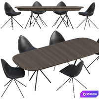 Dinning table BoConcept Ottawa + chair BoConcept Ottawa 3D Model Corona