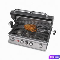 Bull Angus BBQ Grill 3D Model Vray, Corona