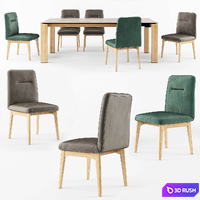 Connubia Calligaris Omnia Dining Table_Greta chair 3D Model Vray