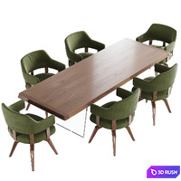 Dining set natuzzi valle chair CH19 phantom table E024 3D Model Vray, Corona