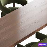 Dining set natuzzi valle chair CH19 phantom table E024 3D Model Vray, Corona