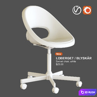 IKEA LOBERGET / BLYSKAR Swivel chair, white 3D Model Vray, Corona