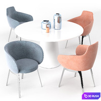 ROC Chair, CONIC Table 3D Model Vray