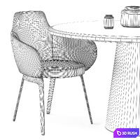ROC Chair, CONIC Table 3D Model Vray