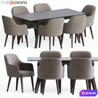 Dining Set 59 3D Model Vray, Corona