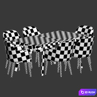 Dining Set 59 3D Model Vray, Corona