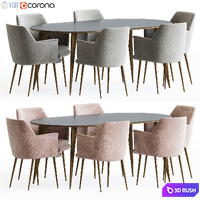 Dining Set 63 3D Model Vray, Corona