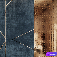Blue velvet wall panel 3D Model Corona