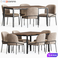 Dining Set 67 3D Model Vray, Corona