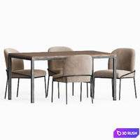 Dining Set 67 3D Model Vray, Corona