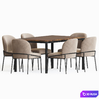 Dining Set 67 3D Model Vray, Corona