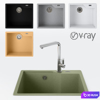 FRANKE SINK AND FAUCET 2 3D Model Vray