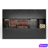 Bbq with electric kitchen 3D Model Vray, Corona